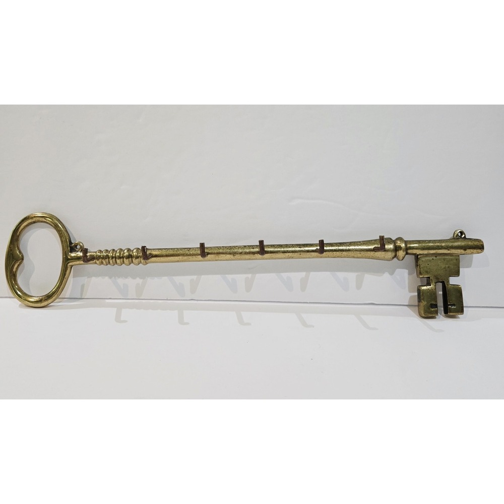12" Brass Skeleton Key Holder Vintage
